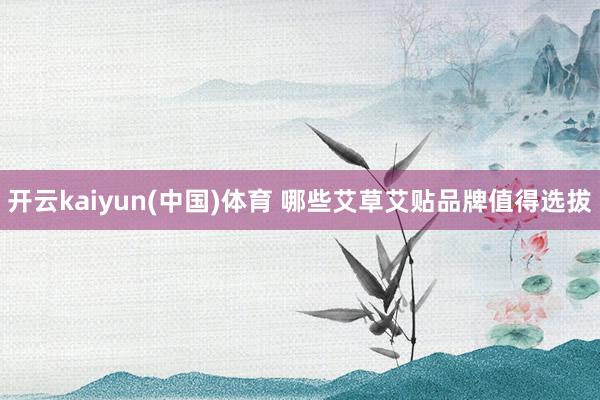 开云kaiyun(中国)体育 哪些艾草艾贴品牌值得选拔