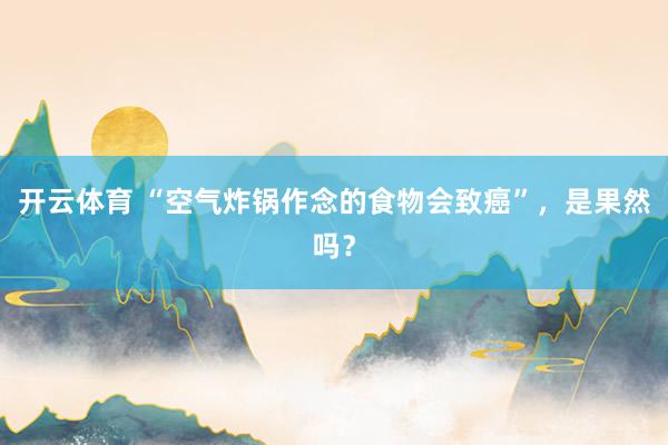 开云体育 “空气炸锅作念的食物会致癌”，是果然吗？
