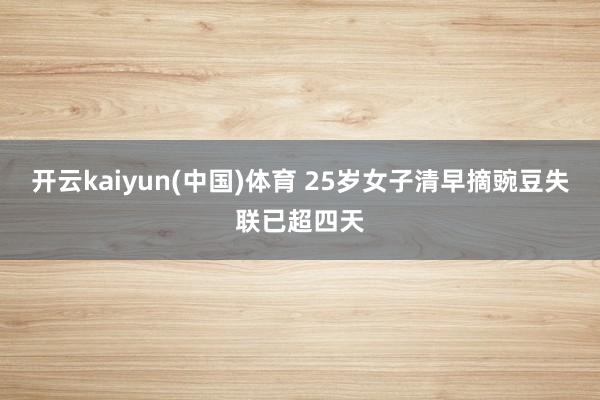 开云kaiyun(中国)体育 25岁女子清早摘豌豆失联已超四天
